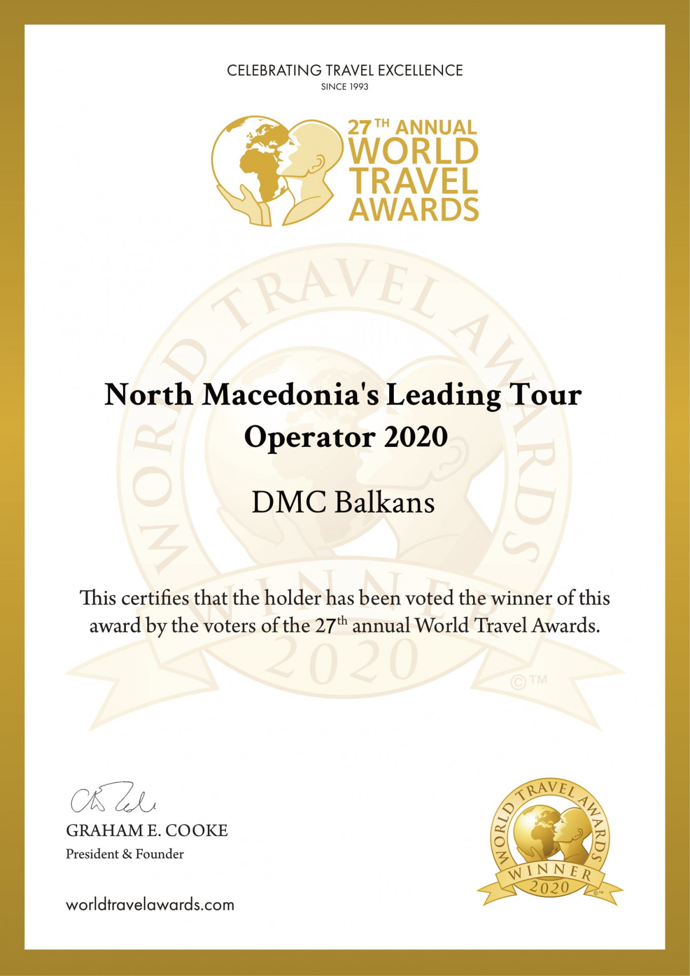 DMC Balkans Travel & Events: tres veces seguidas, el mejor operador turístico entrante para Macedonia del Norte